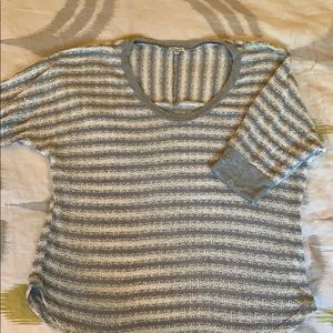 Splendid Gray and White Stripe Sweater